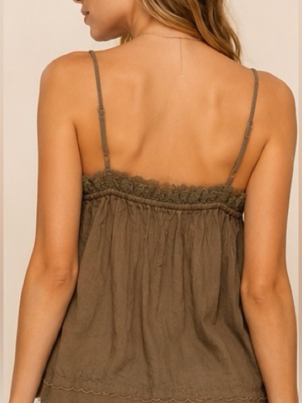 POL Embroidered Floral Button Front Cami Tank Top Boho NWOT Cottagecore - Picture 3 of 9